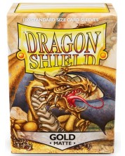 Протектори за карти Dragon Shield - Matte Sleeves Standard Size, Gold (100 бр.)