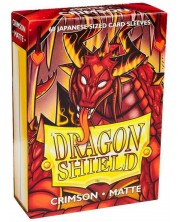 Протектори за карти Dragon Shield - Matte Sleeves Small Size, Crimson (60 бр.)