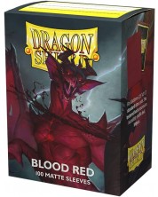 Протектори за карти Dragon Shield Sleeves - Matte Blood Red (100 бр.) -1
