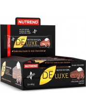 Deluxe Протеинови барoве, шоколадов сахер, 12 броя, Nutrend