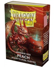 Протектори за карти Dragon Shield Dual Sleeves - Small Matte Peach (60 бр.) -1