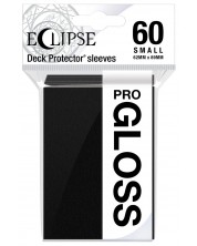 Протектори за карти Ultra Pro - Eclipse Gloss Small Size, Jet Black (60 бр.) -1