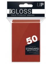 Протектори за карти Ultra Pro - PRO-Gloss Standard Size, Red (50 бр.)