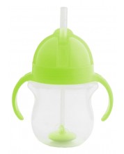 Преходна чаша с дръжки Munchkin - Click Lock Weighted Straw, зелена