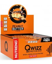 Qwizz Протеинови барoве, фъстъчено масло, 12 броя, Nutrend -1
