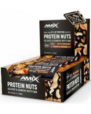 Protein Nuts Crunchy Nutty Bar Box, фъстъци и карамел, 25 броя, Amix -1