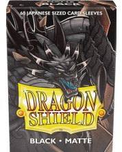 Протектори за карти Dragon Shield - Matte Sleeves Small Size, Black (60 бр.) -1