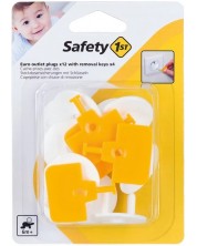 Предпазители за контакт Safety 1st - 12 броя, с ключ за премахване -1