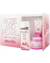 Prestige Rose and Pearls Комплект - Розова вода, маска за лице и крем за лице
