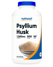 Psyllium Husk, 500 капсули, Nutricost -1