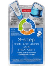 Purederm Лист маска за лице 3-step Total Anti-aging Care Treatment, 25 ml