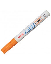 Перманентен маркер Uniball на маслена осново – Оранжев