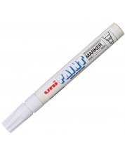 Перманентен маркер Uniball на маслена осново – Бял