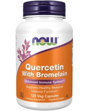 Quercetin with Bromelain, 120 капсули, Now