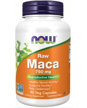 Raw Maca, 750 mg, 90 капсули, Now -1