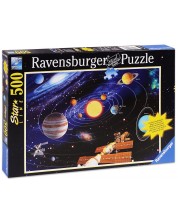 Светещ пъзел Ravensburger от 500 части - Слънчева система -1