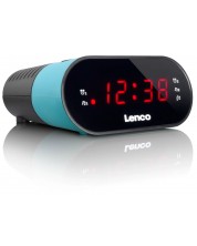 Радио колонка с часовник Lenco - CR-07, синя/черна