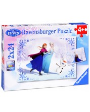 Пъзел Ravensburger от 2 x 24 части - Замръзнало кралство, Сестри завинаги -1