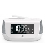 Радио колонка с часовник Hama - DR36SBT, бяла -1