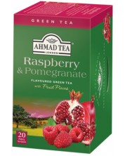 Raspberry & Pomegranate Зелен чай, 20 пакетчета, Ahmad Tea
