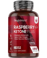 Raspberry Ketone Plus, 180 капсули, Weight World -1