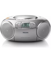 Радиокасетофон Philips - AZ127, сребрист -1