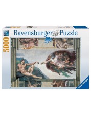 Пъзел Ravensburger от 5000 части - Сътворението на Адам, Микеланджело Буонароти -1