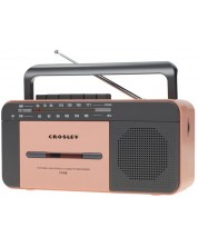 Радиокасетофон Crosley - CT102A-RG4, розов/сив