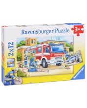 Пъзел Ravensburger от 2х12 части - Полицай и пожарникари