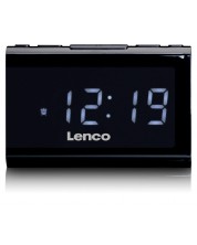 Радио колонка с часовник Lenco - CR-525BK, черна -1