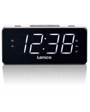 Радио колонка с часовник Lenco - CR-18, бяла -1