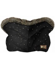 Ръкавица за количка KikkaBoo - Luxury Fur, Confetti Black -1