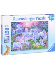 Пъзел Ravensburger 150 XXL части - Еднорози в светлината на залеза