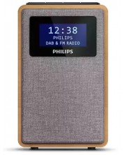 Радио колонка с часовник Philips - TAR5005/10, кафява