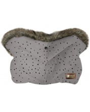Ръкавица за количка KikkaBoo - Luxury, Fur Dots Grey -1