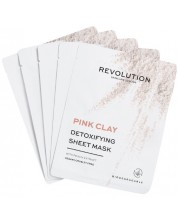 Revolution Skincare Pink Clay Лист маски за лице, 5 броя