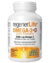 RegenerLife Omega-3 + D, 90 капсули, Natural Factors -1