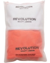 Revolution Haircare Микрофибърни кърпи за глава, корал и бяла, 2 броя -1