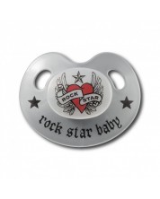 Rock Star Baby Залъгалка Сърце с крила силикон, в кутийка р-р 2 -1