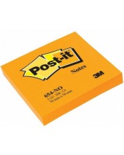 Самозалепващи листчета Post-it 654-NY - Оранжеви, 7.6 х 7.6 cm, 100 броя -1
