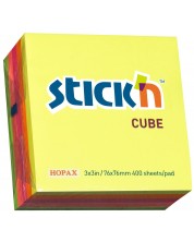 Самозалепващи се листчета Stick'n - 76 x 76 mm, неонови, 5 цвята, 400 листа -1