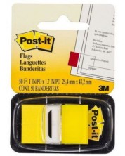Самозалепващи индекси Post-it 680-5 - Жълти, 2.5 х 4.3 cm, 50 броя -1