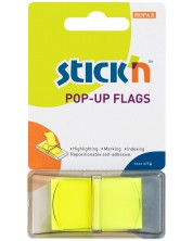 Самозалепващи се листчета Stick'n - 45 x 25 mm, жълти, 50 листа -1