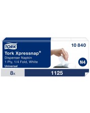 Салфетки за дозатор Tork - Xpressnap, N4, 8 х 1125 броя -1