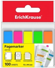 Самозалепващи индекси Erich Krause Elegance - 12 x 44 mm, 5 цвята, 100 броя