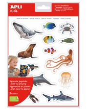 Самозалепващи стикери Apli - Морски животни, 2 листа