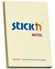 Самозалепващи се листчета Stick'n - 76 x 51 mm, жълти, 100 листа -1