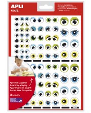 Самозалепващи стикери Apli - Очички, сини -1