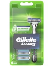 Gillette Sensor 3 Самобръсначка Sensitive, с 6 сменяеми ножчета