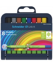 Комплект тънкописци Schneider - Link-It, 8 цвята, в кутия със стойка -1